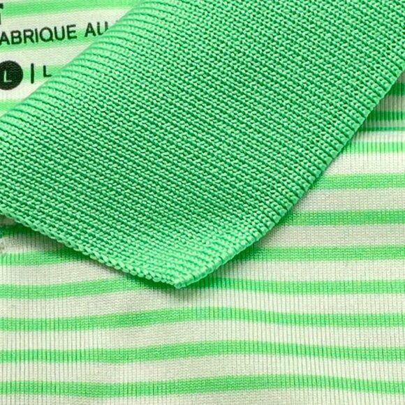Nike Golf Men's Golf Shirt - DRI-FIT - Green & White Striped - Size L - GUC - Picture 10 of 11